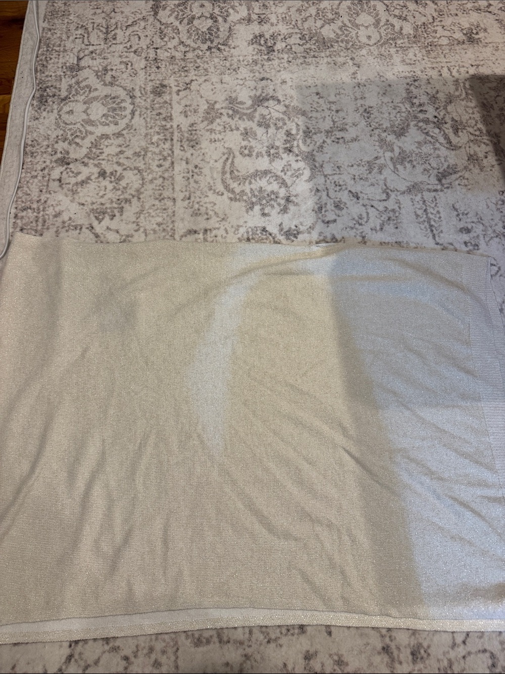 Do everything in love Cream Knit Shawl with Subtle Sheen